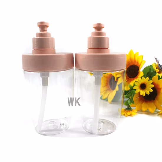 Frasco de alumínio para plástico cosmético grátis com frasco de loção corporal larga para shampoo